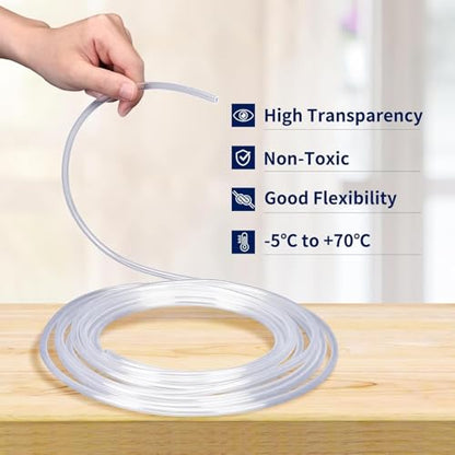 3/16" Aquariums Airline Tubing 25 Feet Standard Aquarium Tubing for Fish Tank Flexible Air Hose Pure Hose Aquarium Garden Terrarium Pond - size: 25 feet