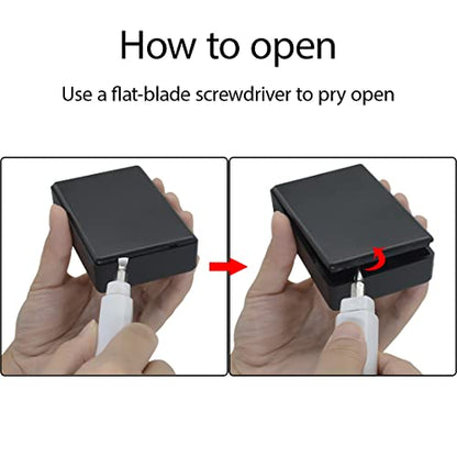 Project Box, 5 Pieces ABS Electrical Box Small Junction Box for Electronics PCB Case,Electronic Hobby Box Black, Outside Size 3.6 x 2.3 x 0.9 inch (92 x 58 x 23 mm) - size: 3.6" x 2.3" x 0.9"(5pc)