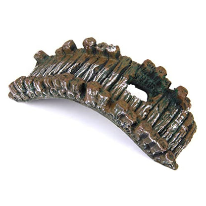 2pcs Aquarium Ornament Fish Tank Resin Landscape Bridge Iron Grey 50mm Tall 135x50mm Safe for Freshwater Aquatic Scene