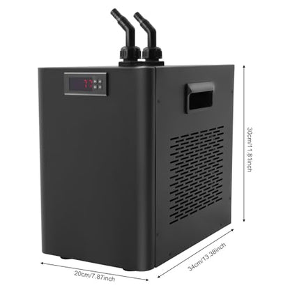 1/10 HP Water Chiller Machine, 42 Gallon Capacity, Hydroponic Cooling System, Efficient Cooling System, Quiet Titanium Fish Tank Water Chiller 50dB for Saltwater Freshwater Axolotl Coral