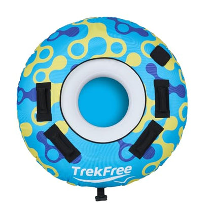 Inflatable Towable Tube, 1 Rider, PVC+600d Polyester Rib Fabric, Four Foam-Filled Reinforced Handles, Quick Connect Tow Point, Boat Tubes and Towables, Stable Ride
