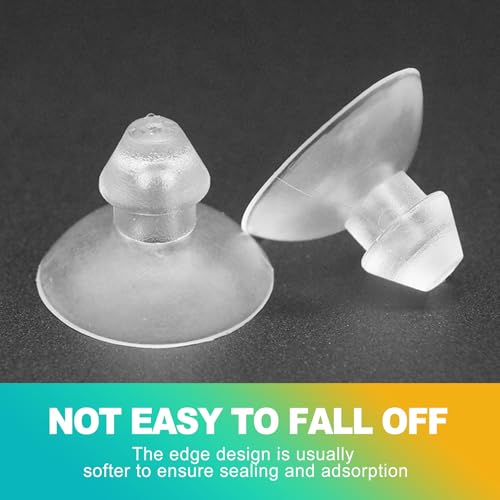20 Pack 18mm/0.7" Transparent Glass Table Suction Cups - Anti-Slip Pads with Holes for Windows/Furniture/Crafts - Clear Non-Slip Grip & Bumpers
