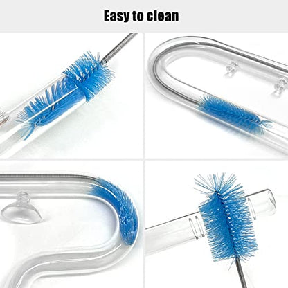 FZONE 13mm Aquarium Glass Lily Pipe Kits with Lily Inflow Lily Outflow and Brush for 3/4" ID (12/16mm) Tubing