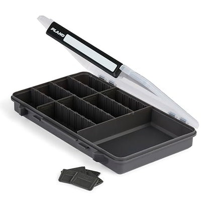 Plano StowAway 3700 50/50 Split Stow Tackle Box, 4-Pack, Corrosion-Preventive Rustricor, Single Latch Design, Transparent DuraView Lid, Stackable Storage for Fishing Bait, Lures and Gear - size: 3700 50/50 Split 4-Pack, style: New Model