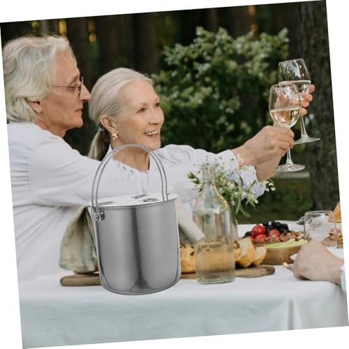Portable Insulated Ice Bucket with Lid Multi-Function Wine Cooler for Parties and Outdoor Events Capacity Stainless Steel Drink Container