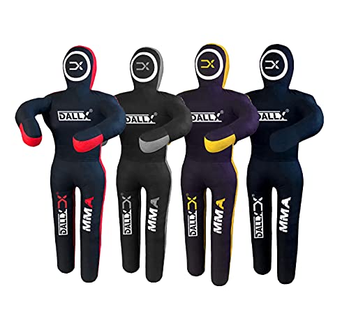 DALLX MMA Grappling Dummy BBJ Wrestling Brazilian Jiu Jitsu Punching Bag Judo Karate Throwing Boxing Fighting Dummy Self Defense Standing Position – UNFILLED - color: Black Grey, size: 6FT