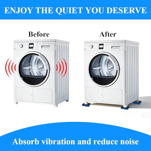 8 Pack Rubber Anti Vibration Pads, 4" x 4" x 0.8" EVA Sound Isolation Pads, Square Vibration Damping Mat Floor Protector for Washing Machine, Dryer, Treadmill and Home Appliances