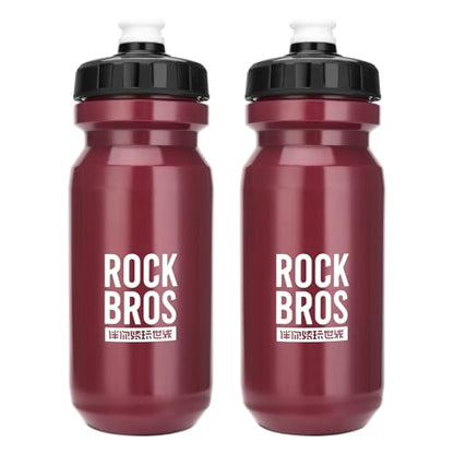 ROCKBROS Bike Water Bottle BPA-Free Squeeze Water Bottle 20 oz 2 Pack - color: Red, style: 2 Pack