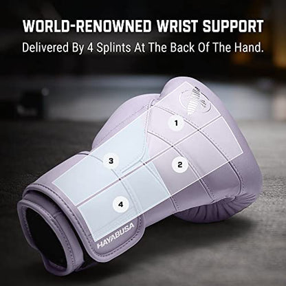 Hayabusa T3 Kanpeki Leather Boxing Gloves - color: Wisteria Purple, size: 14oz