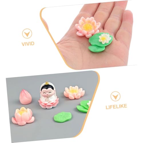 Abaodam 1set Lotus Resin Miniature Fish Tank Decorations of Floating Ornaments for Aquariums Bonsai Displays and Miniature Gardens and Easy to Clean