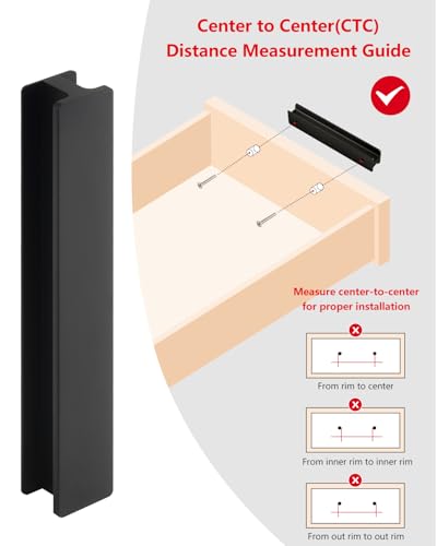 5 Pack Self Adhesive Drawer Pulls Matte Black 6 Inch Self Stick On Handles for Cabinets Sliding Door Handle Sliding Closet Door Pulls Peel and Stick