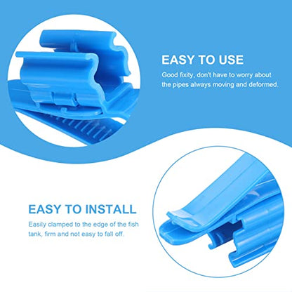 4pcs Multi-functional Aquarium Clips for Fish Tanks Hose Holder for Tubing Easy Installation Water Fixed Clips for Aquariums Lightweight and Space-saving Design
