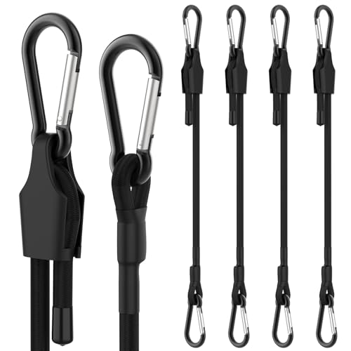 SDTC Tech 48 Inch Adjustable Bungee Cords with Carabiner Hooks - size: 48 inch-4 pack