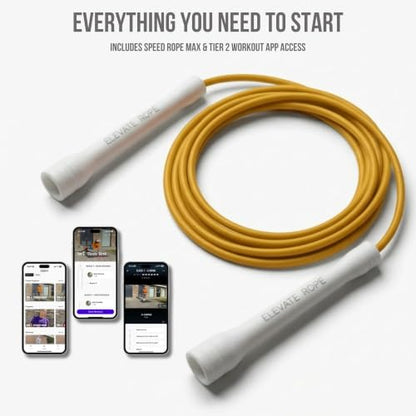 Elevate Rope Jump Rope for Men & Women, 5mm PVC Cable, 10 ft Adjustable - color: Gold