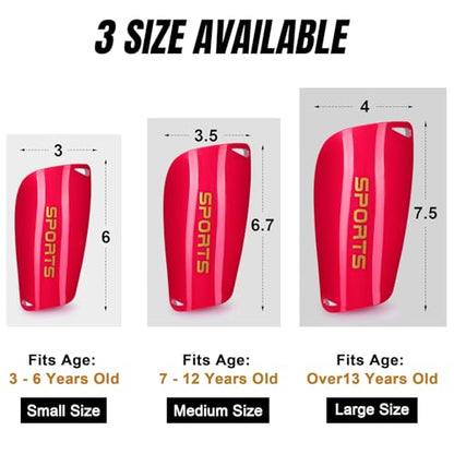 XZQTIVE Soccer Shin Guards with Shin Sleeves and Soccer Socks, Football Shin Pads Set for Kids Youth and Adult - color: red, size: L(Youth/Adult)