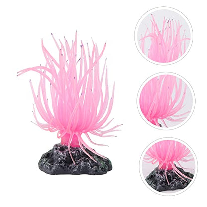 balacoo Artificial Reef Decor Aquarium Accessories Soft Fake Coral Ornament with Base for Stable Fish Tank Decoration