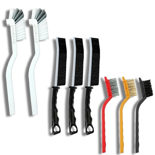Crevice Cleaning Brush Set, Multi-Purpose Hard Bristle Brushes for Deep Cleaning Kitchen, Bathroom, Grout, Sink, Cup, Teapot, Bottle, Blender, Corners, Tight Spaces & More