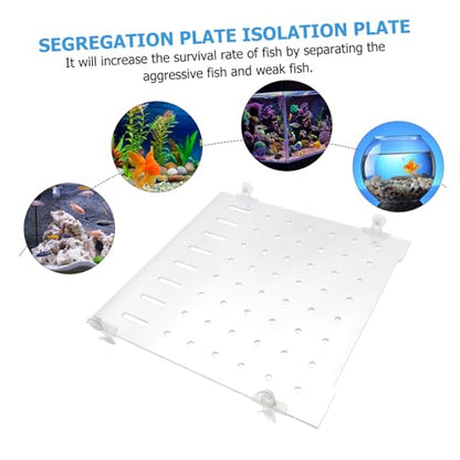 POPETPOP 1set Plate for Aquariums Segregation Board Fixed Clips Fish Divider for Fry Safety and Easy to Install for Fish Tank Separation