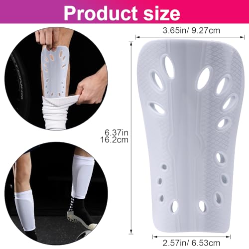 ANCIRS 2 Pair Soccer Shin Guards for Youth, Breathable Shin Guard Sleeves for Football Games, Protective EVA Cushion for Youth Men & Women - color: White & Red