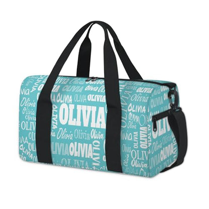 Custom Named Dance Ballet Bag, Dark Turquoise Blue Solid Color - color: Blue