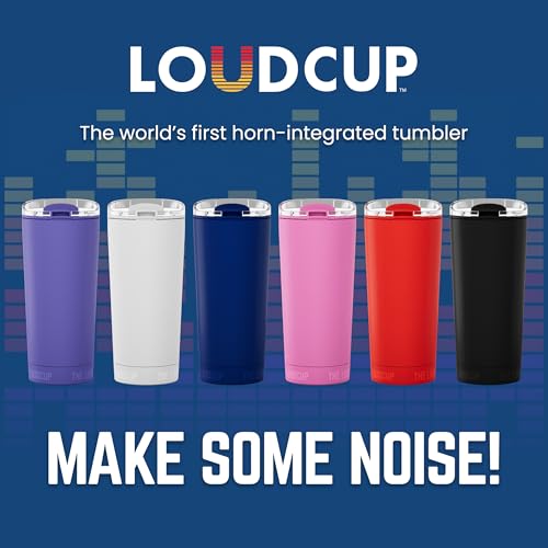 The LoudCup 16 oz 2-in-1 Water Bottle & Noisemaker, Ice White - color: Ice White, size: 16 Ounces
