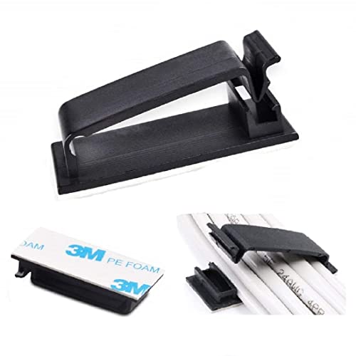 50 PCS Adhesive Cable Clips, Cable Organizer Cord Holder Cable Wire Management for Car Office and Home (Black)