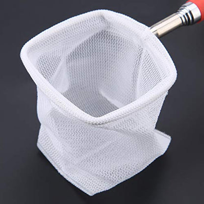Fish Shrimp Skimming Net, Fishing Landing Net Fine Mesh Extendable Telescopic Fish Shrimp Skimming Net Stainless Steel Handle Fishing Net for Aquarium Fish Pond Creek(Red)