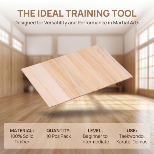 10PCS Karate Breaking Boards,Wood Martial Arts Boards Professional Taekwondo Board for Taekwondo Karate Practice - 0. 3cm - size: 29.50X20.40X0.30CM