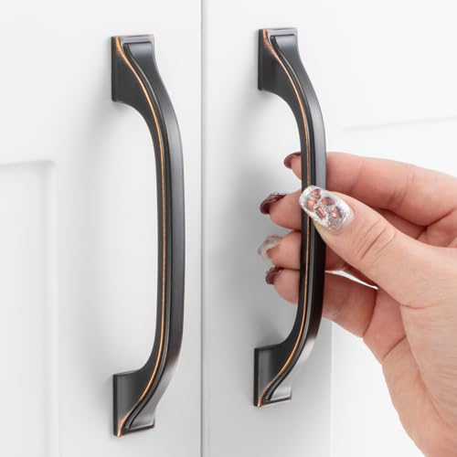 10 Pack 3-3/4 Inch Oil Rubbed Bronze Cabinet Pulls Brushed Bronze Cabinet Handles Bronze Kitchen Hardware for Cabinets Drawer Dresser ZP2409 Cupboard Bedroom Closet Bathroom Vanity - color: Oil Rubbed Bronze, size: 3-3/4" Hole Centers-10 Pcs