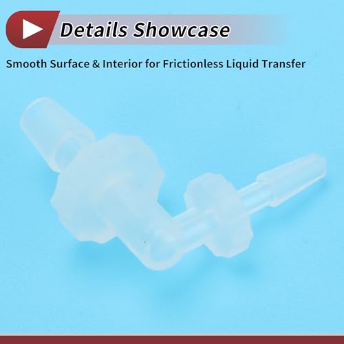 5 Pcs Aquarium Plastic Hose Barb Fitting 3/32" to 5/32" Hose Barb 90 Degree Elbow L Fitting Clear PP - size: 3/32"-5/32"
