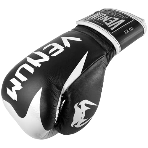 Venum Hammer Pro Boxing Gloves - color: Black/White, size: 12oz, style: Hook and Loop