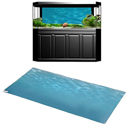 Aquarium Poster, Underwater Paper Cling Sticker with Sea Water Pattern Aquarium Wallpaper Background Decoration Picture PVC Adhesive Poster (61 * 30CM)
