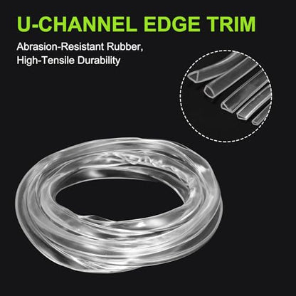 PATIKIL Rubber Seal Strip, 10Ft Flexible U Channel Edge Trim Protector Soundproof Door Seal Strips Fit 12mm Thick Edge, 5/8"(16mm) Width, 3/8"(10mm) Height, Transparent - size: 5/8"(16mm ) x 3/8"(10mm )