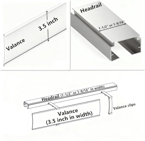 4pcs Valance Clips 3.5" Clear Vertical Blind Hidden Retainer Holder Installation Bracket with Built in Valance Outside Mount The headrail Size Measured 1.5"(38mm) in Top
