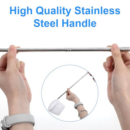 Tyqour Fish Tank Net Small Extendable Aquarium Net with Long Handle Aquarium Fish Net, Surface Skimmer Aquarium Minnow Net for Fish Shrimp Tank, Small Ponds, Creek