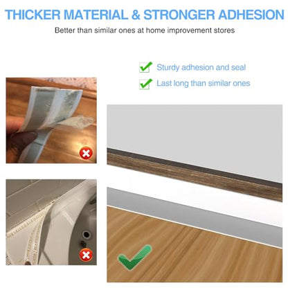 Caulk Tape Bath & Kitchen Self Adhesive Caulking Tape Waterproof, Toilet Caulk Strip Bathtub Sealing Strip Shower Bathroom Tape Sealant, Traditional Caulking Replacement (White, 1.5" x10.5Ft) - style: White-1.5IN-10.5FT-A
