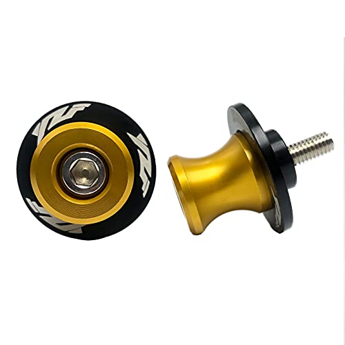 6MM M6x1.5 Motorcycle Swing arm Sliders Spools CNC Swing Arm Stand Screws 2PCS for Yamaha YZF R1 R3 R6 R25 R125 R6S 600R 750R (Gold) - color: Gold