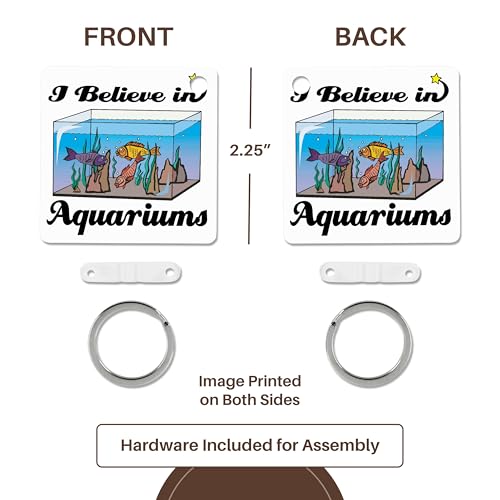 3dRose, I Believe In Aquariums, Key Chain - size: set of 6 Key Chains