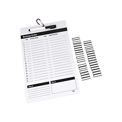 Magnetic Coaches Baseball Softball Lineup Board with Magnetic Name Tags by Trademark Innovations,White
