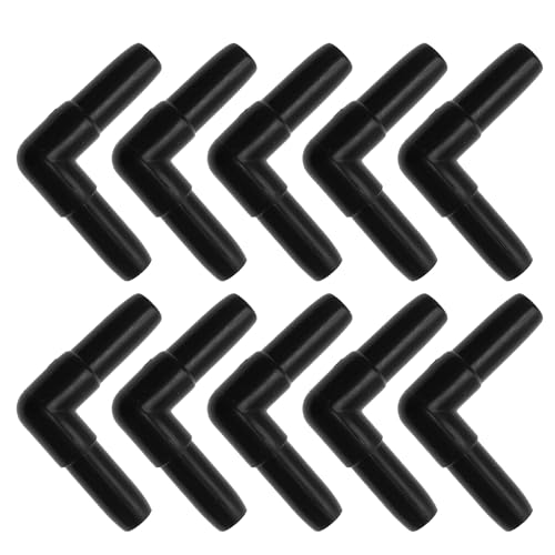 Plastic Hose Barb Fittings, 3/16" L Shaped 2 Way Barb Fitting Plastic Black, 10 Pcs - style: Elbow L