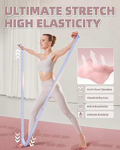 YOTTOY Yoga Strap and Resistance Bands-Exercise Elastic Bands for Working Out Women with 10 Loops-Perfect for Stretching and Physical Therapy - color: blue