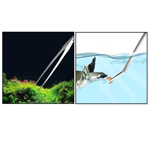 2PCS Aquarium Tools 27cm Extended Aquatic Plant Tweezer Stainless Steel Brushed Aquatic Plant Clip for Medical Use Sewing Gardening
