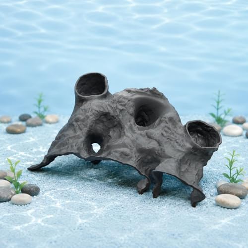 Breeding Cave House Easy to Clean Aquarium Cave Stackable, Gray, Medium - size: Medium
