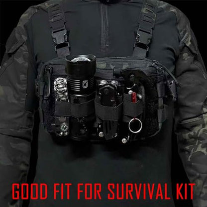 6 Piece Tactical Bag Insert Pack, Modular Elastic Loop Panel Organizers Pouch Insert Attachment with Hook Backed Fastener for Backpack Accessories