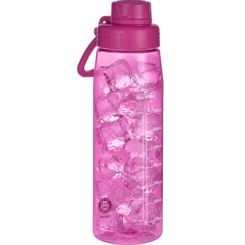 32oz Clear Water Bottle - BPA-Free Tritan Plastic, Fast Flow Spout Lid, Wide Mouth & Leakproof Design Hiking Water Bottle Suitable for Travel, Outdoors, Gym, Travel, Home, School (Rose) - color: Rose