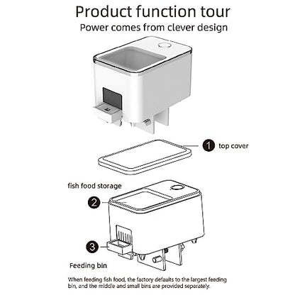 Weytoll Automatic Fish Feeder for Aquarium, WiFi Intelligent Timing Aquarium Goldfish Feeder with 100ML Large Capacity and Mobilephone APP Control Suitable for a Variety of Feed