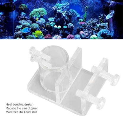 20mm Inner Diameter Acrylic Aquarium Pipe Clip – Water Tube Holder for Lily Pipes, Hot Bend Design Saves Space, Fits Glass Up to 2cm Thickness