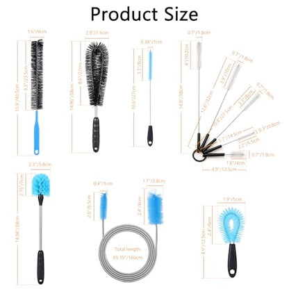 7pcs Fish Tank Cleaning Brushes Kit Beta Fish Aquarium U-Shape Brush Extra Long Filter Nylon Tube Flexible Hose Tank Cleaning Tools for Acrylic Fishes Tanks Kitchen Glasses Drinking Straws