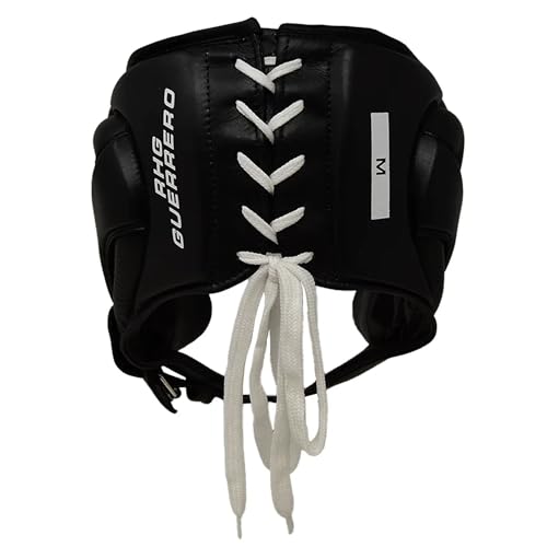 RIVAL Boxing RHG-Guerrero Headgear, Superior Visibility, Lacing Adjustment System, Handcrafted All-Leather Construction, Ergonomic Design - color: Black, size: X-Large