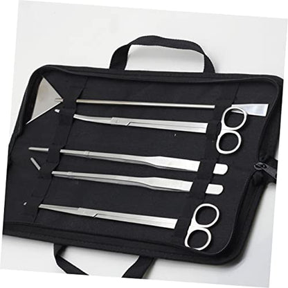 GANAZONO for Aquariums 5-piece Tool Set Scissor Tweezer Scraper Ideal for Fish Tank and Maintenance